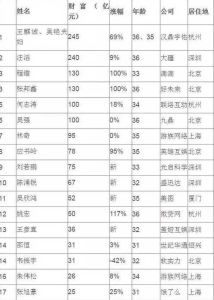 80後白手起家富豪榜