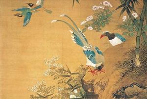 花鳥圖[遼代蕭瀜創作繪畫]