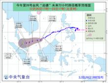 颱風啟德的各種預報圖