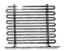 圖2 單排光滑蛇管式牆排管
