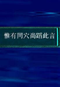 惟有同穴尚蹈此言 惟有同穴尚蹈此言