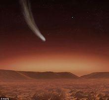 計算機模擬圖像顯示彗星如何掠過火星表面