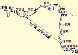 坪石至樂昌段的新舊兩線線路圖